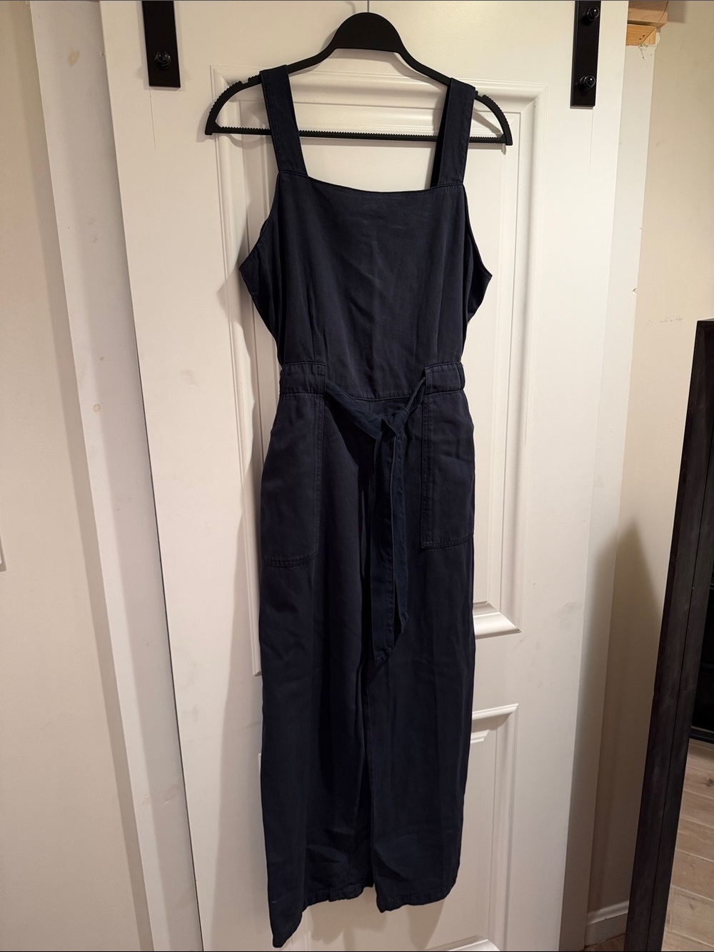 Velvet Heart Navy Wide-Leg Jumpsuit with Tie Waist